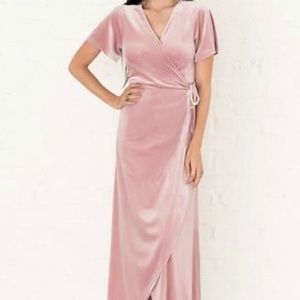 Rachel parcell pink velvet wrap dress